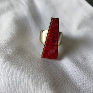 Red and gold Kendra Scott ring
